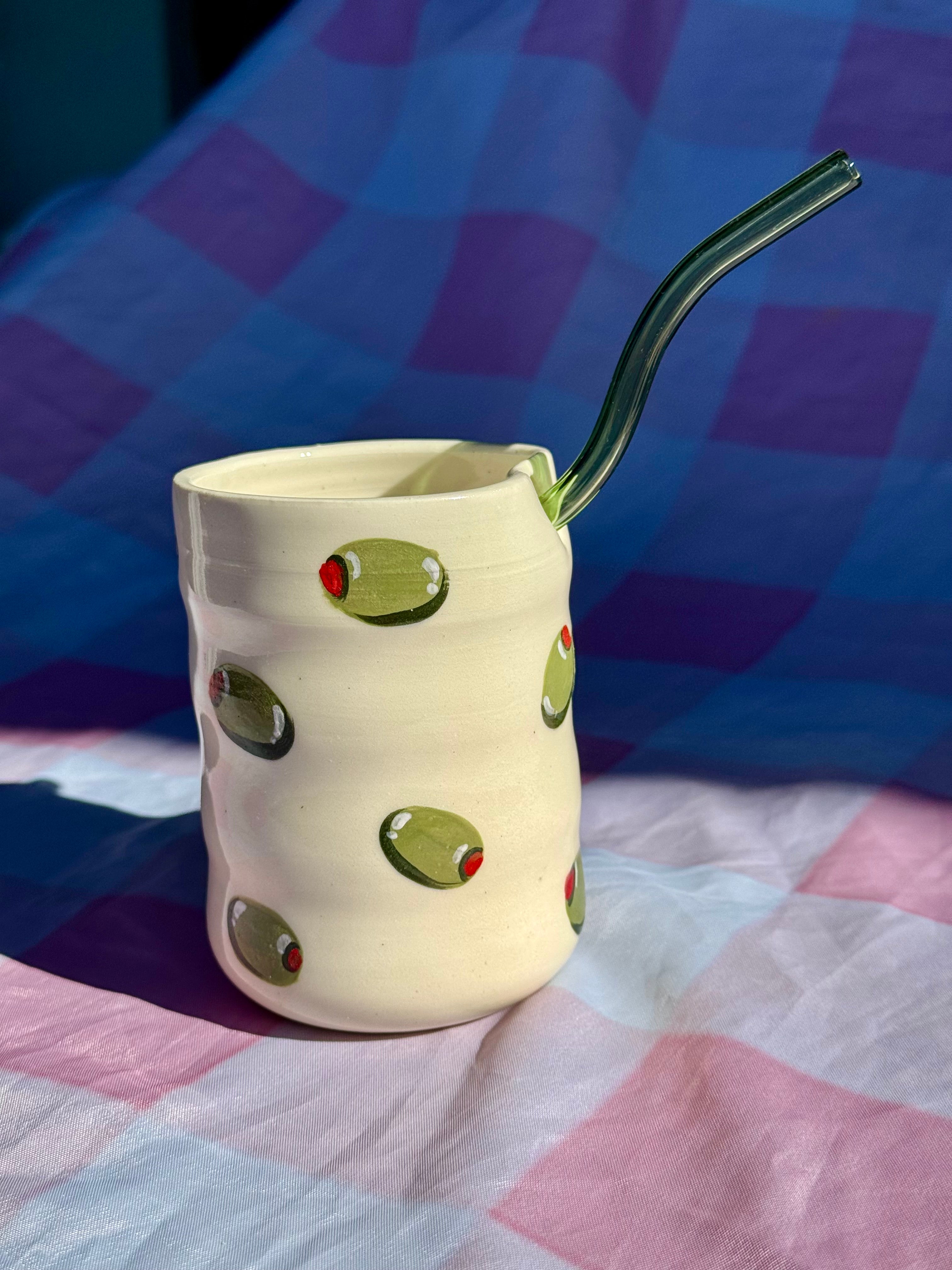 Olive Sippy Cup with Straw