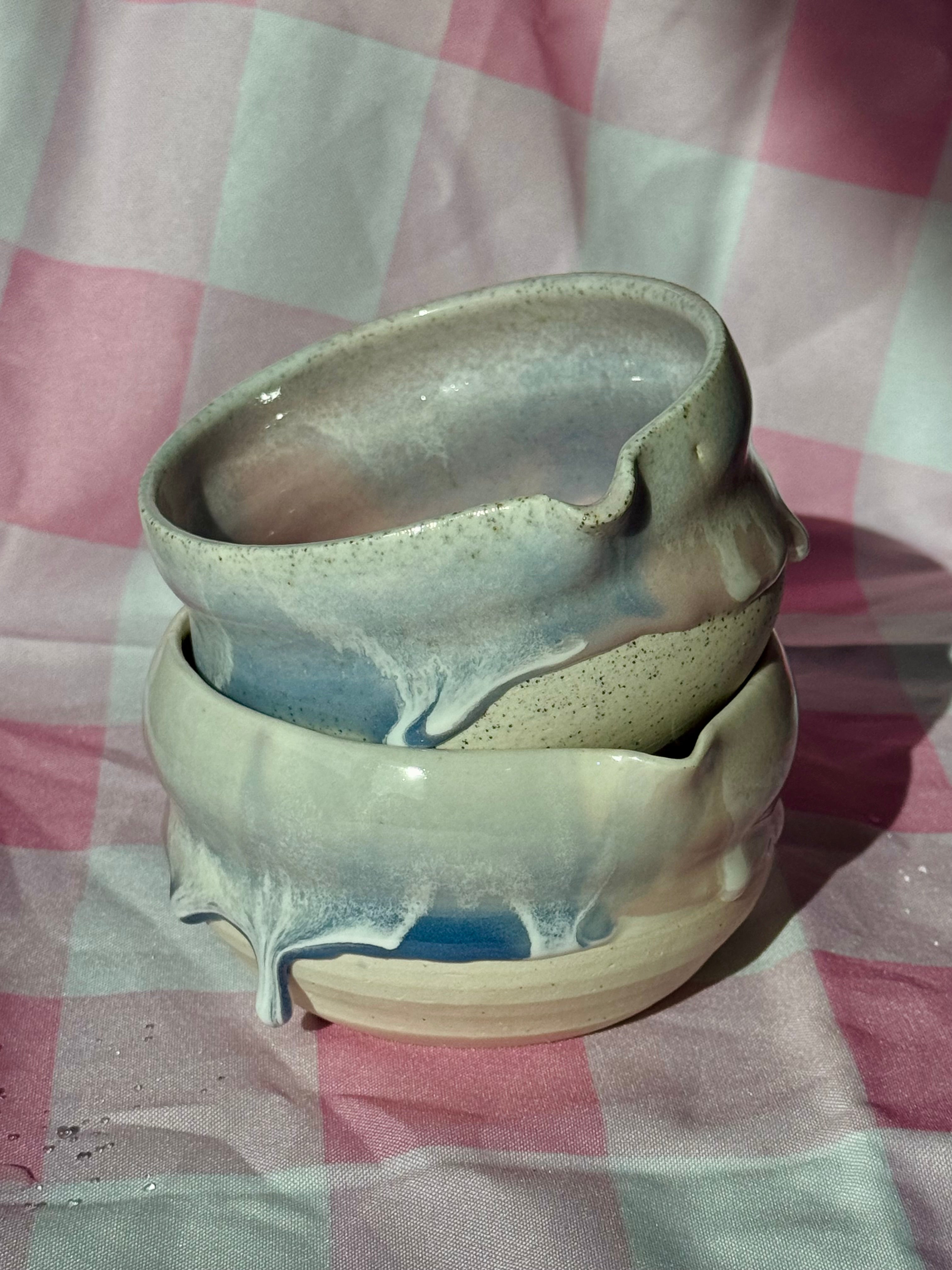 Pink Melty Ice Cream Matcha Bowls