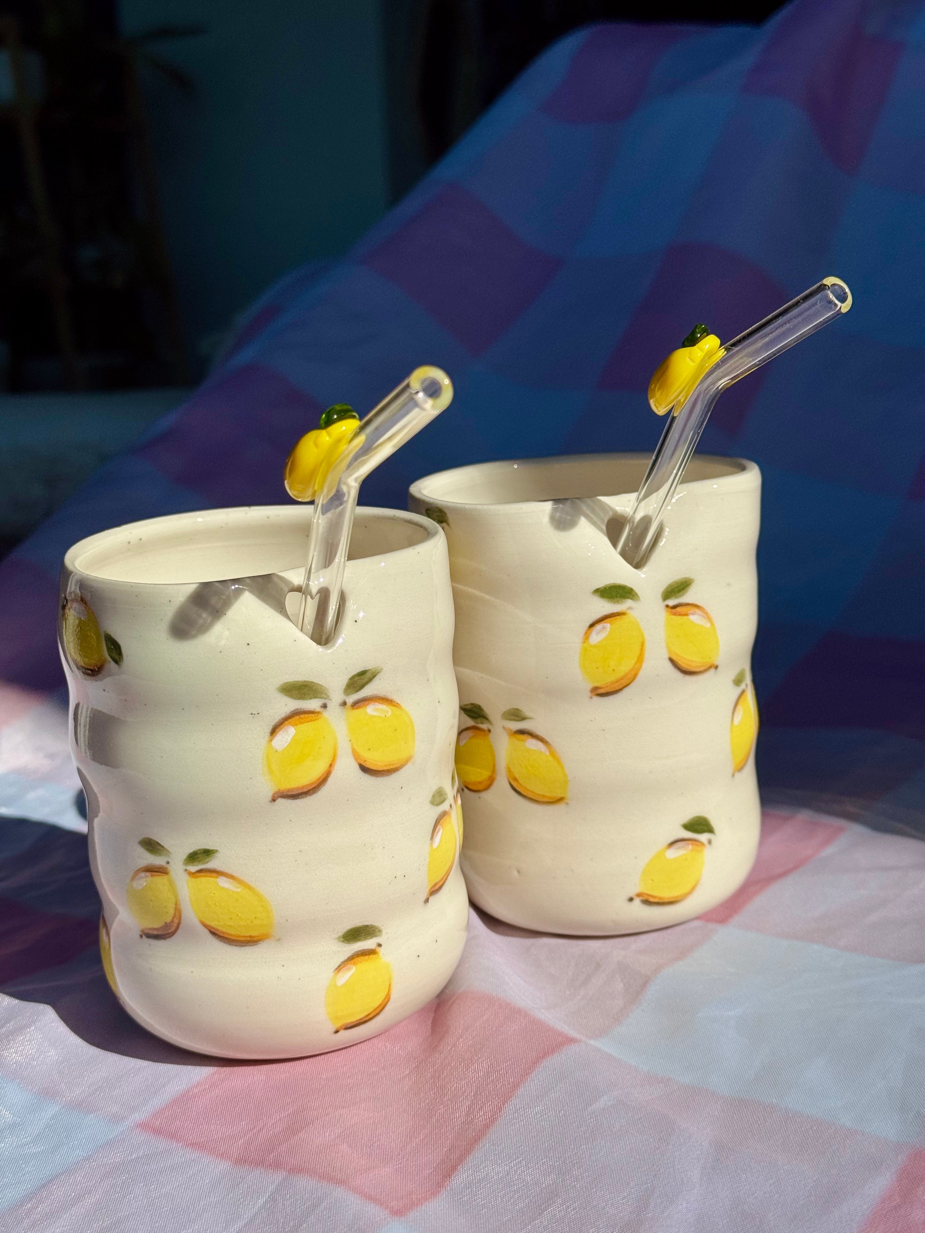 Lemon Sippy Cup with Lemon Straw