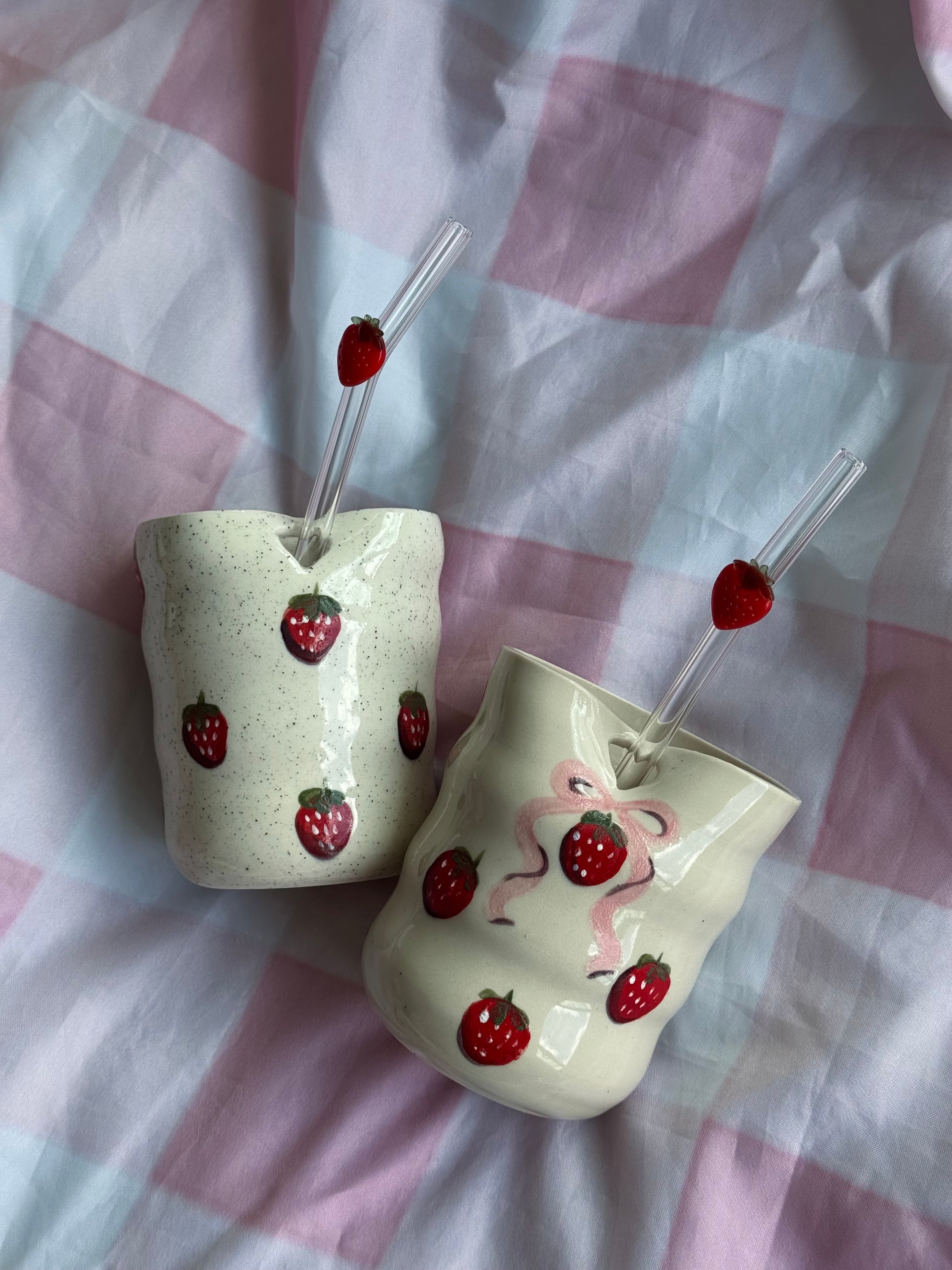 Strawberry Sippy Cup with Straw