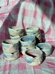 Pink Melty Ice Cream Matcha Bowls