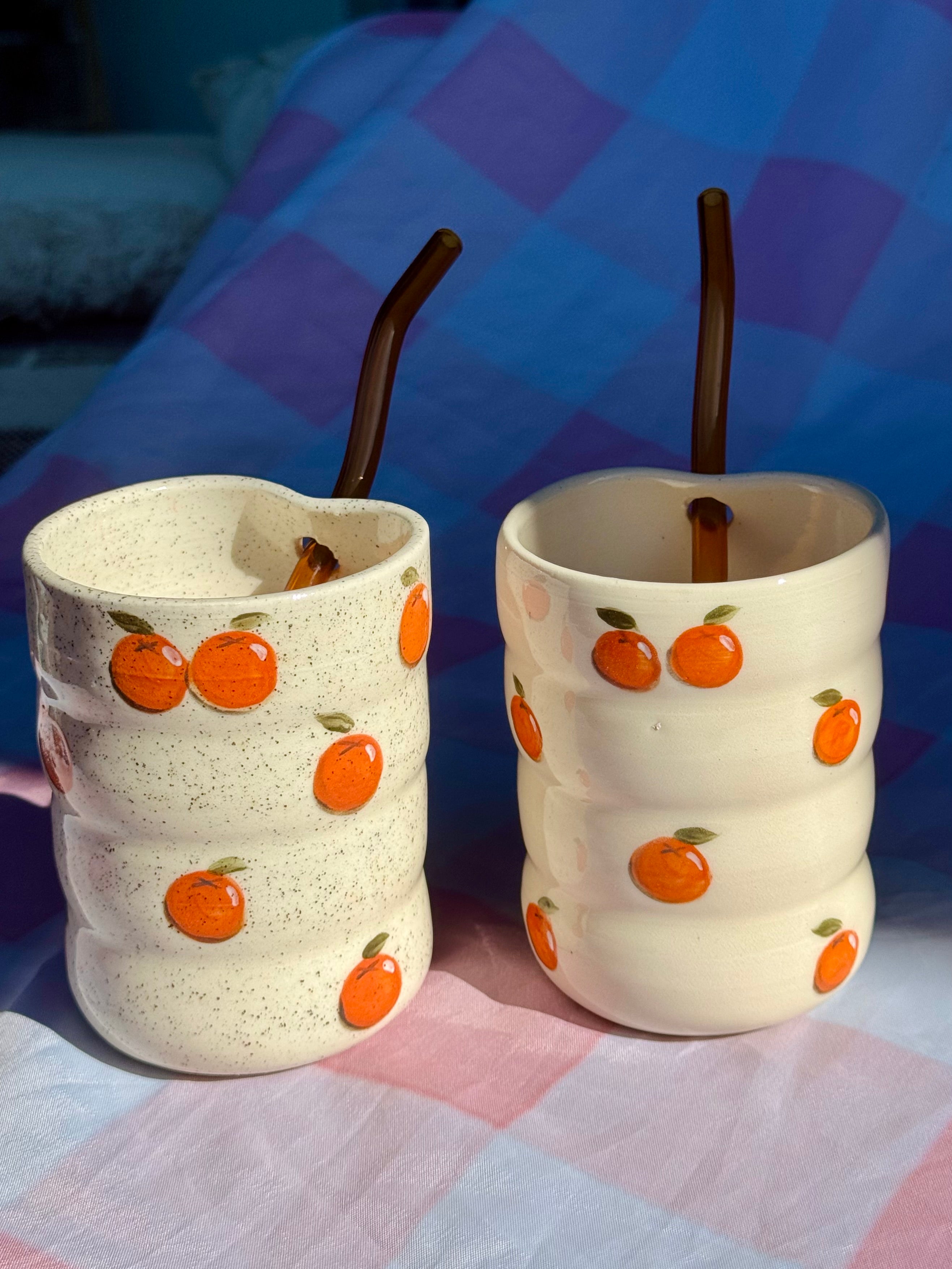 Orange Sippy Cup with Straw