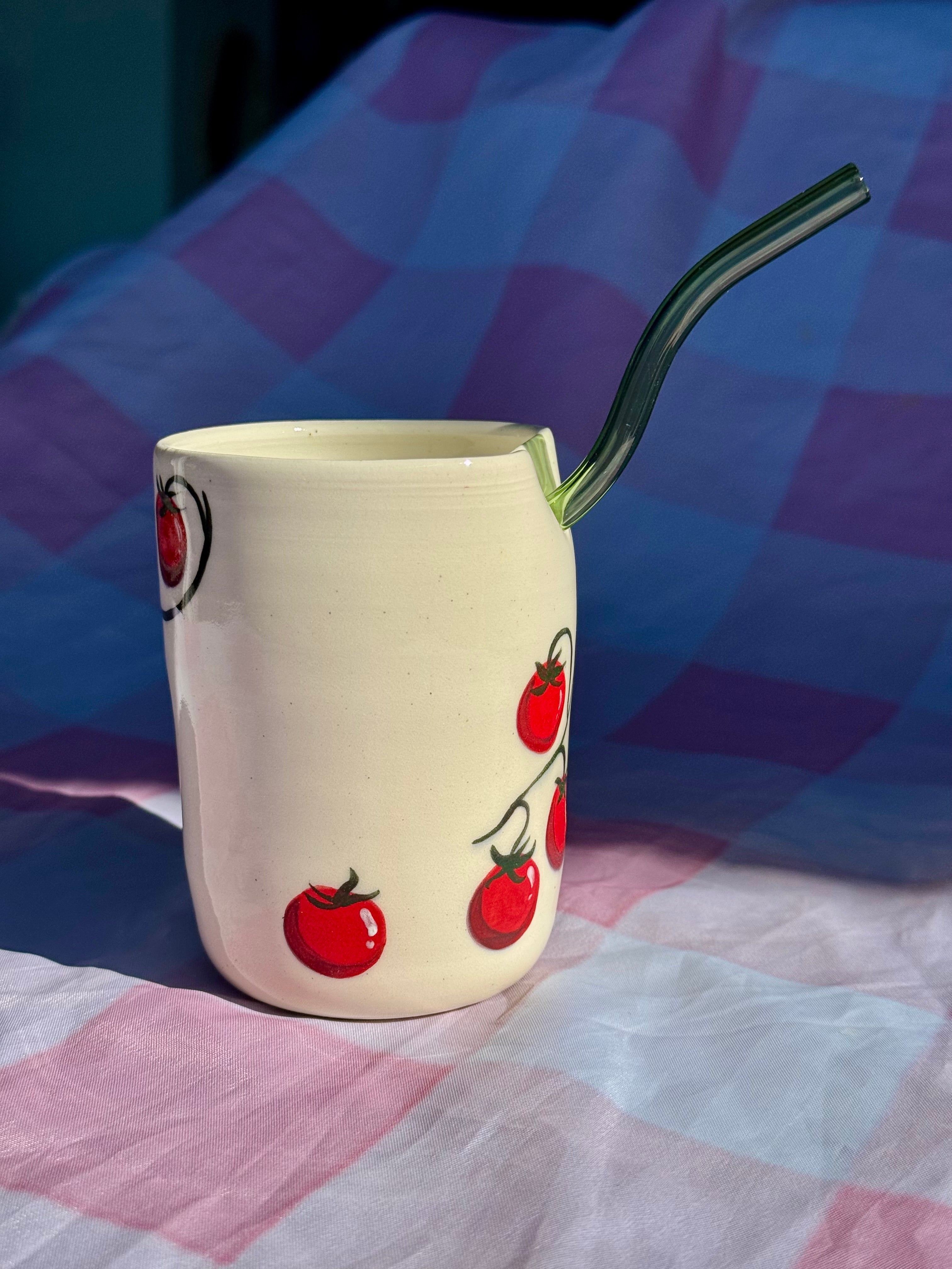 Tomato Sippy Cup with Straw