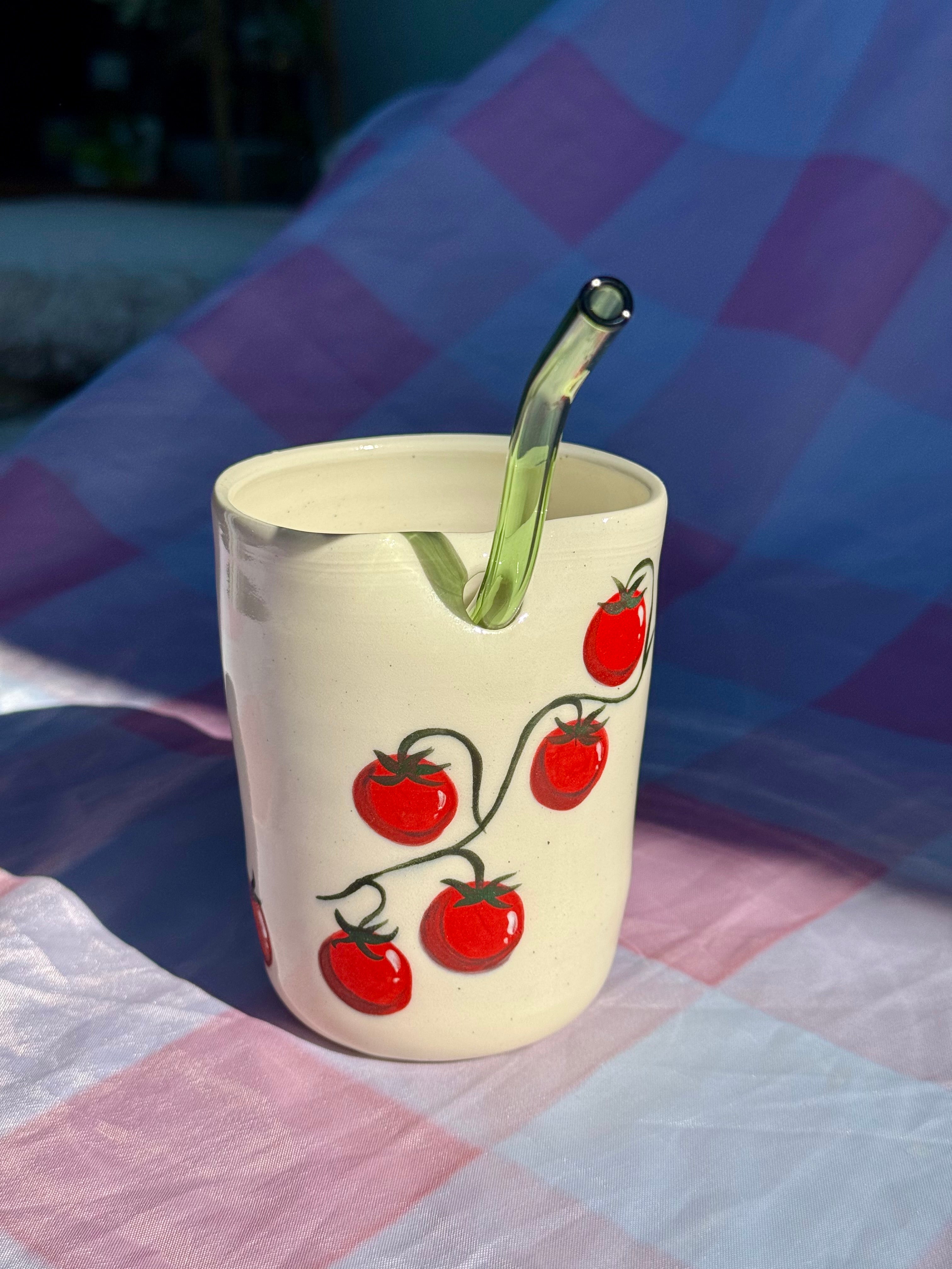 Tomato Sippy Cup with Straw