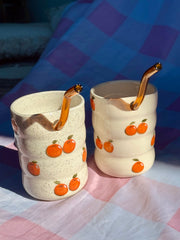 Orange Sippy Cup with Straw