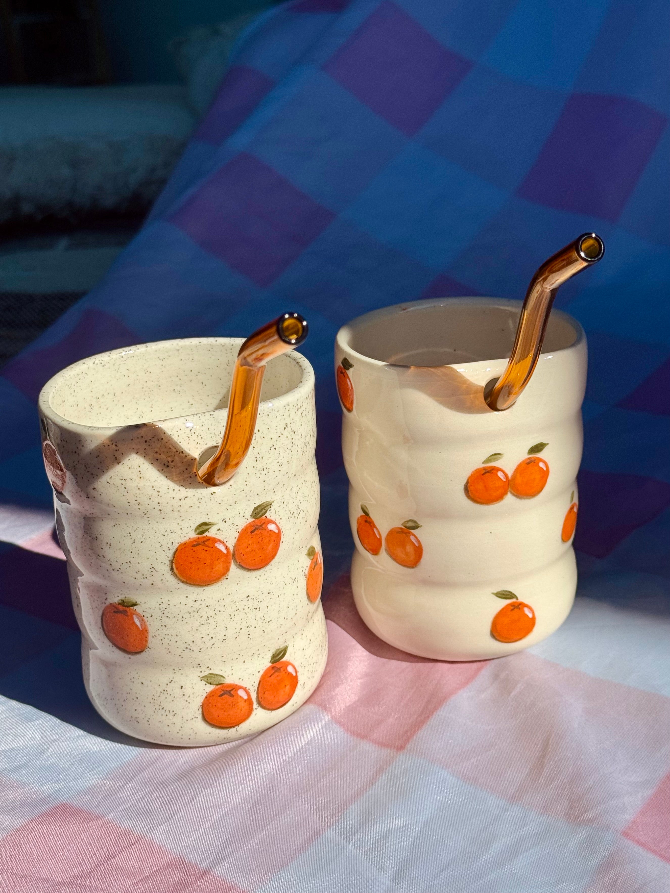 Orange Sippy Cup with Straw