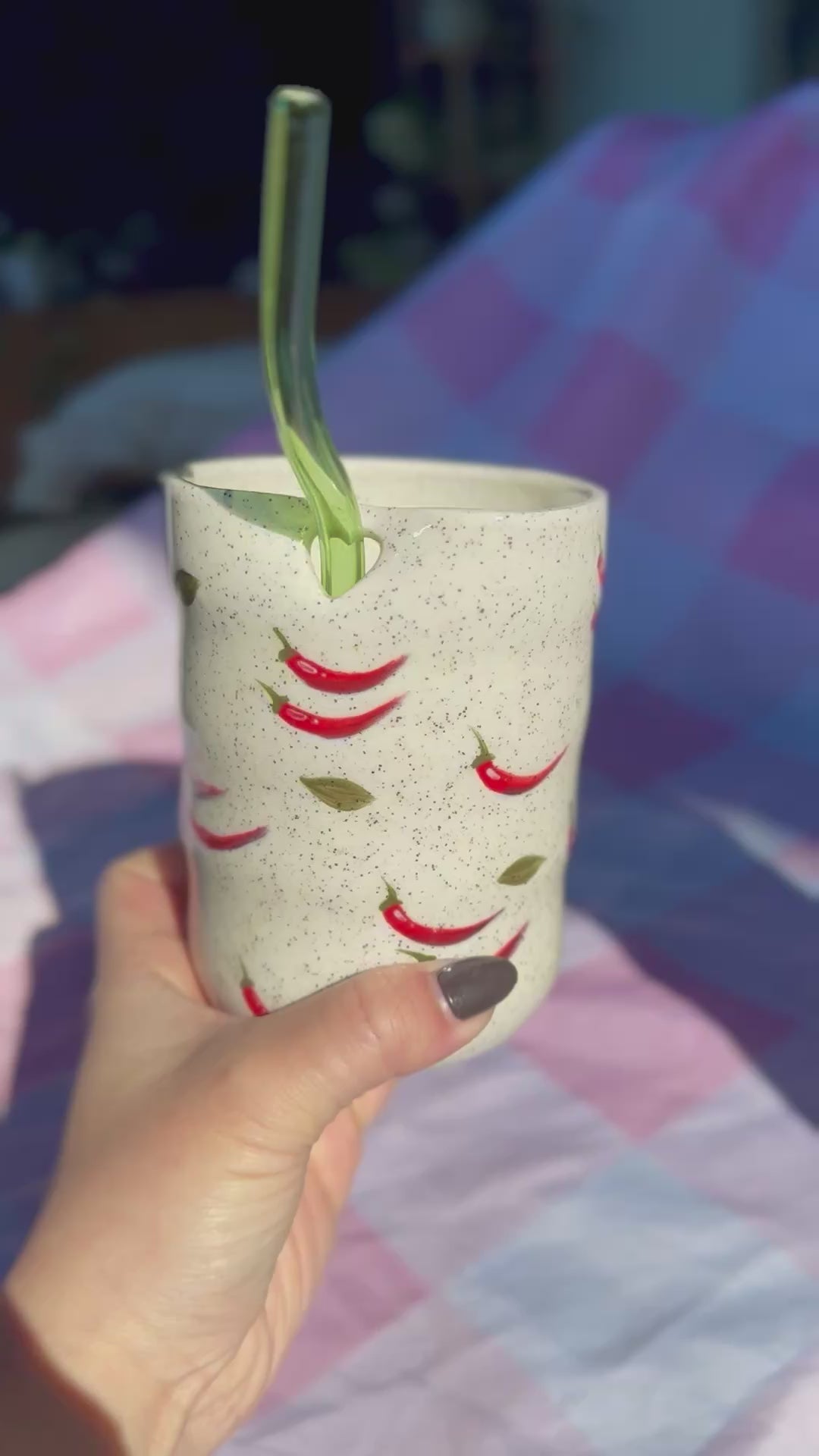 Load video: Chilli Sippy Cup with Straw